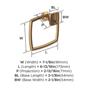 Amerock BH36032CZ Champagne Bronze Towel Ring 6-13/16 in (173 mm) Length Towel Holder Revitalize Hand Towel Holder for Bathroom Wall Small Kitchen Towel Holder Bath Accessories