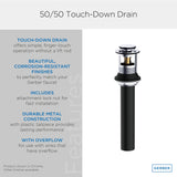 Gerber DA505219PBS Satin Black 1 1/4" 50/50 Touch-down Drain Assembly