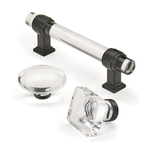 Amerock Cabinet Knob Clear/Black Bronze 1-3/4 inch (44 mm) Length Glacio 1 Pack Drawer Knob Cabinet Hardware