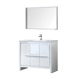 Fresca FVN8140WH Fresca Allier 40" White Modern Bathroom Vanity w/ Mirror