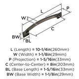 Amerock Appliance Pull Antique Silver 8 inch (203 mm) Center to Center Candler 1 Pack Drawer Pull Drawer Handle Cabinet Hardware