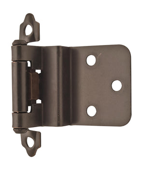 Amerock Cabinet Hinge 3/8 inch (10 mm) Inset Hinge Oil Rubbed Bronze 2 Pack Self-Closing Hinge Face Mount Hinge Cabinet Door Hinge