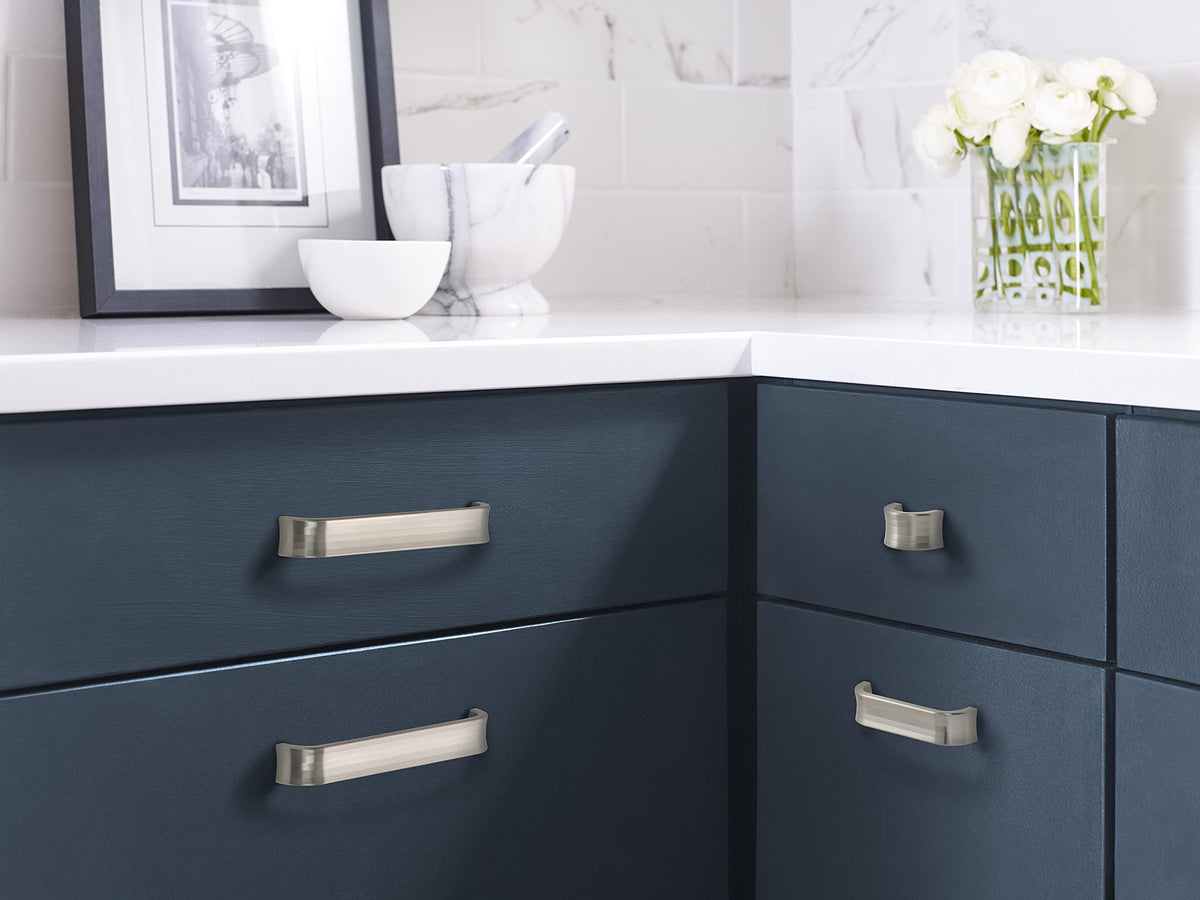 Amerock Cabinet Pull Satin Nickel 6-5/16 inch (160 mm) Center to Center Concentric 1 Pack Drawer Pull Drawer Handle Cabinet Hardware