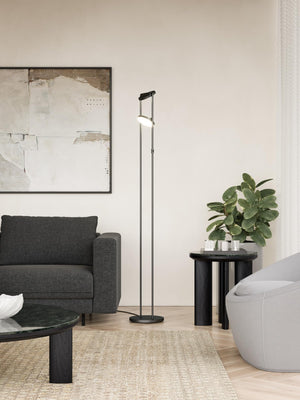 Kuzco FL72268-BK NOVEL 68" FLOOR LAMP BLACK 15W 120VAC WITH LED DRIVER 3000K 90CRI
