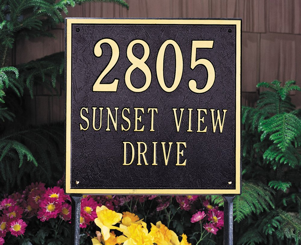 Whitehall 2121BG - Personalized Square Plaque - Estate - Lawn - 3 line