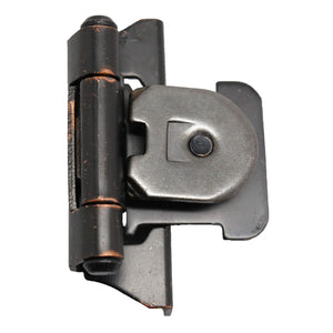 Amerock Double Demountable Cabinet Hinge 1/4 inch (6 mm) Overlay Hinge Oil Rubbed Bronze 2 Pack Self-Closing Hinge Cabinet Door Hinge