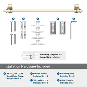 Amerock BH36053BBZ Golden Champagne Towel Bar 18 in (457 mm) Towel Rack Davenport Bathroom Towel Holder Bathroom Hardware Bath Accessories