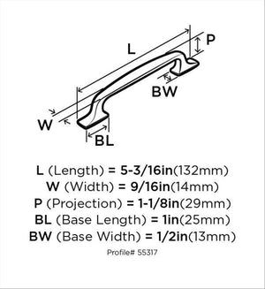 Amerock Cabinet Pull Golden Champagne 3-3/4 inch (96 mm) Center to Center Highland Ridge 1 Pack Drawer Pull Drawer Handle Cabinet Hardware