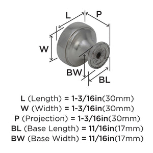 Amerock Cabinet Knob Satin Nickel 1-3/16 inch (30 mm) Diameter Highland Ridge 1 Pack Drawer Knob Cabinet Hardware