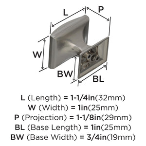 Amerock Cabinet Knob Satin Nickel 1-1/4 inch (32 mm) Length Candler 1 Pack Drawer Knob Cabinet Hardware