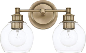 Capital Lighting 121121AD-426 Mid Century 2 Light Vanity Aged Brass