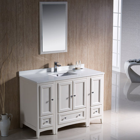 Fresca FVN20-122412AW Fresca Oxford 48" Antique White Traditional Bathroom Vanity