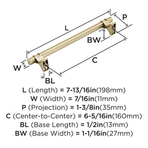 Amerock Cabinet Pull Champagne Bronze 6-5/16 inch (160 mm) Center to Center Davenport 1 Pack Drawer Pull Drawer Handle Cabinet Hardware