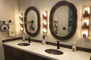 Premier Copper Products LO19FDB 19-Inch Oval Under Mount Hammered Copper Bathroom Sink, Oil Rubbed Bronze