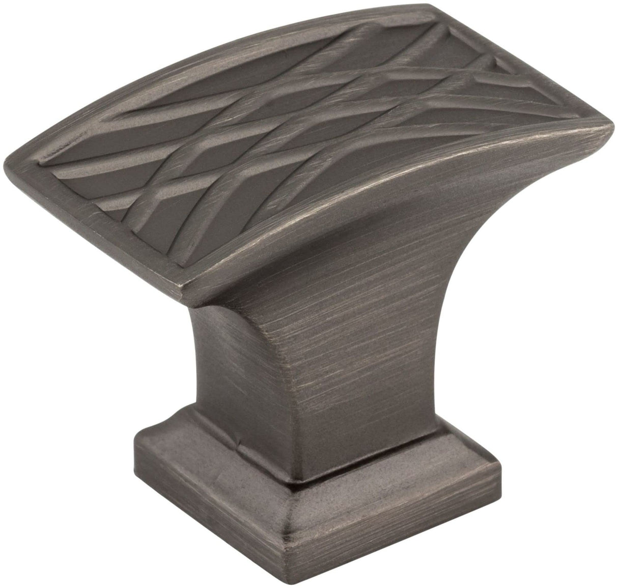 Jeffrey Alexander 535L-BNBDL 1-1/2" Overall Length Brushed Pewter Rectangle Geometric Pattern Aberdeen Cabinet Knob