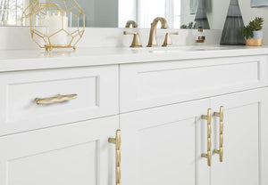 Amerock Cabinet Pull Golden Champagne 5-1/16 inch (128 mm) Center to Center St. Vincent 1 Pack Drawer Pull Drawer Handle Cabinet Hardware