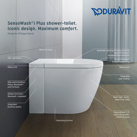 Duravit SensoWash i by Philippe Starck Integrated Shower-Toilet 620000011401320 White HygieneGlaze