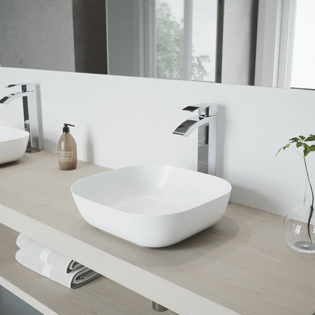 VIGO Duris 12 inch H Single Hole Single Handle Bathroom Faucet in Chrome - Vessel Sink Faucet VG03007CH
