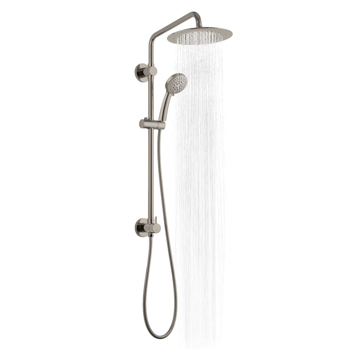 PULSE ShowerSpas 1088-BN-1.8GPM SeaBreeze II Shower System with 8" Rain Showerhead, Slide Bar and Multi-Function Hand Shower, Brushed Nickel, 1.8 GPM