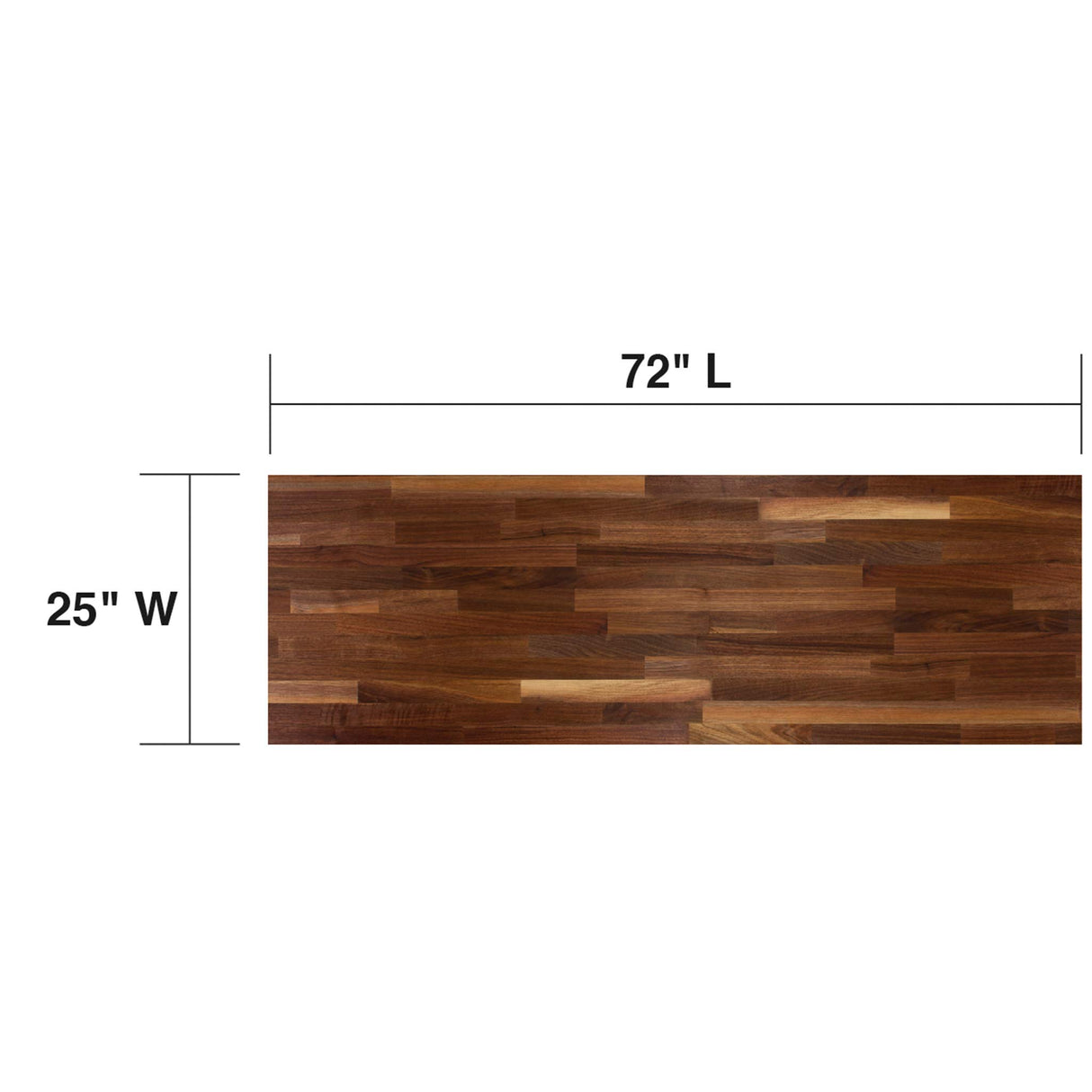 John Boos WALKCT-BL7225-V Blended Walnut Counter Top with Varnique Finish, 1.5" Thickness, 72" x 25"