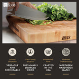 John Boos CCB1818-225 Small Maple Wood Cutting Board for Kitchen 18 x Inches, 2.25 Inches Thick Reversible End Grain Charcuterie Block with Finger Grips 18X18X2.25 MPL-END GR-REV-GRIPS