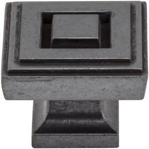 Jeffrey Alexander 585L-DP 1-1/4" Overall Length Distressed Pewter Square Delmar Cabinet Knob