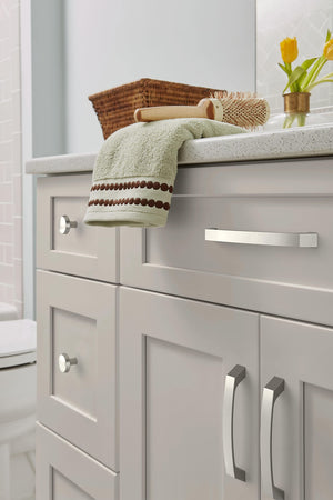 Amerock Cabinet Knob Satin Nickel 1-1/4 inch (32mm) Diameter Premise 1Pack Drawer Knob Cabinet Hardware