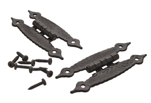 Amerock Cabinet Hinge 3-1/2 inch (89 mm) Length Hinge Colonial Black 2 Pack Non Self-Closing Hinge H-Type Hinge Cabinet Door Hinge