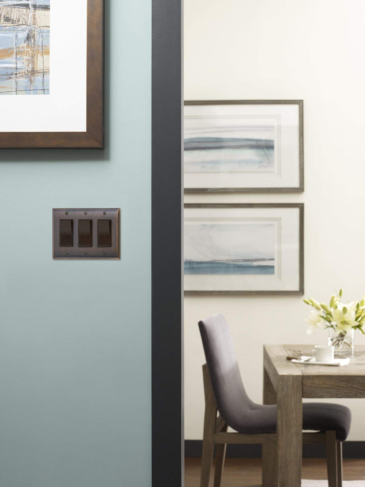 Amerock Wall Plate Black Bronze 3 Rocker Switch Plate Cover Candler 1 Pack Decora Wall Plate Light Switch Cover