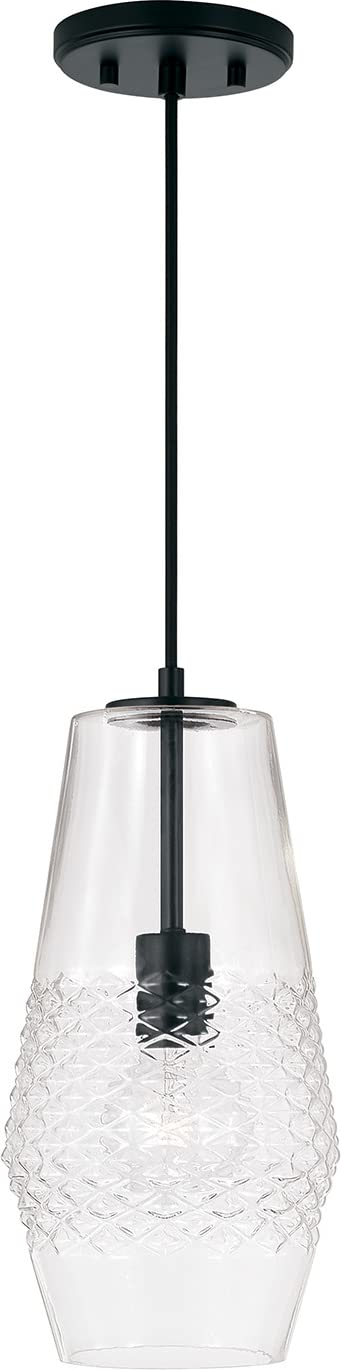 Capital Lighting 345011MB Dena 1 Light Pendant Matte Black