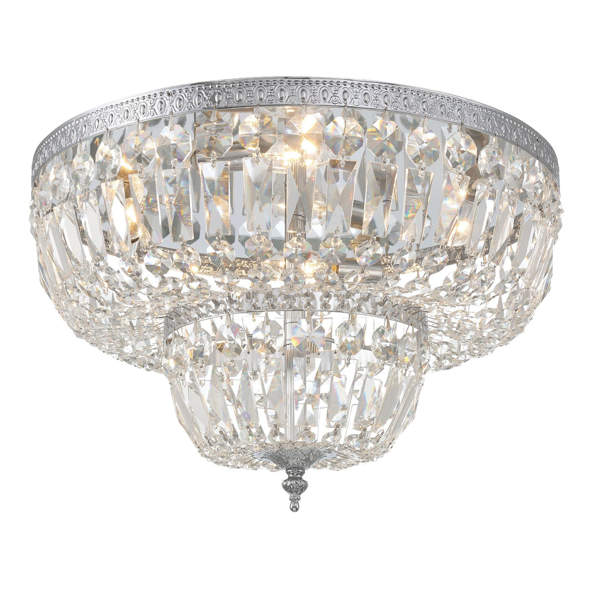 Crystorama 4 Light Swarovski Strass Crystal Polished Chrome Flush Mount 718-CH-CL-S