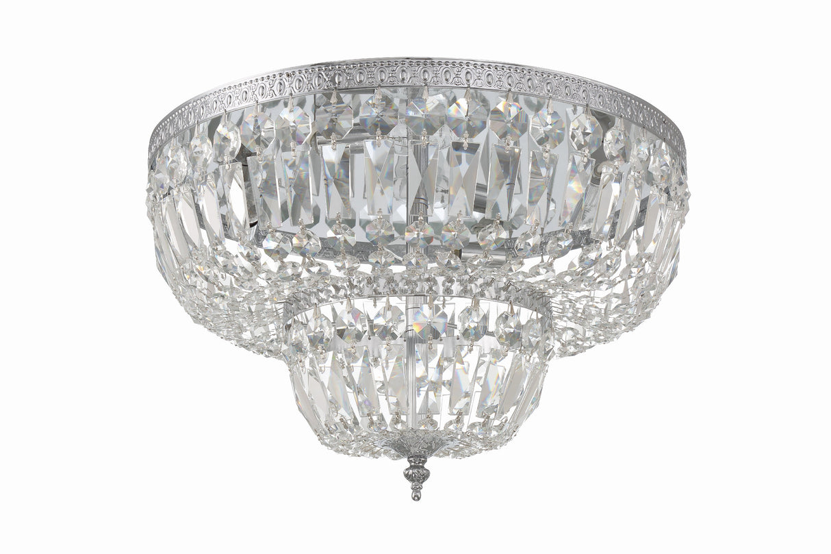 Crystorama 4 Light Swarovski Strass Crystal Polished Chrome Flush Mount 718-CH-CL-S