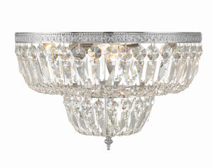 Crystorama 4 Light Swarovski Strass Crystal Polished Chrome Flush Mount 718-CH-CL-S