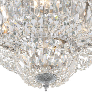 Crystorama 4 Light Swarovski Strass Crystal Polished Chrome Flush Mount 718-CH-CL-S