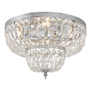 Crystorama 4 Light Swarovski Strass Crystal Polished Chrome Flush Mount 718-CH-CL-S