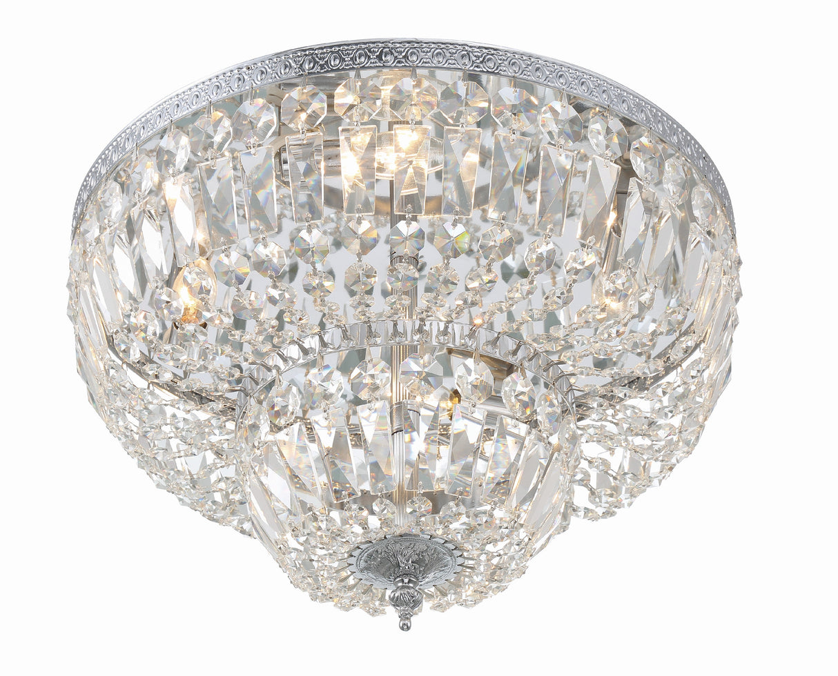 Crystorama 4 Light Swarovski Strass Crystal Polished Chrome Flush Mount 718-CH-CL-S