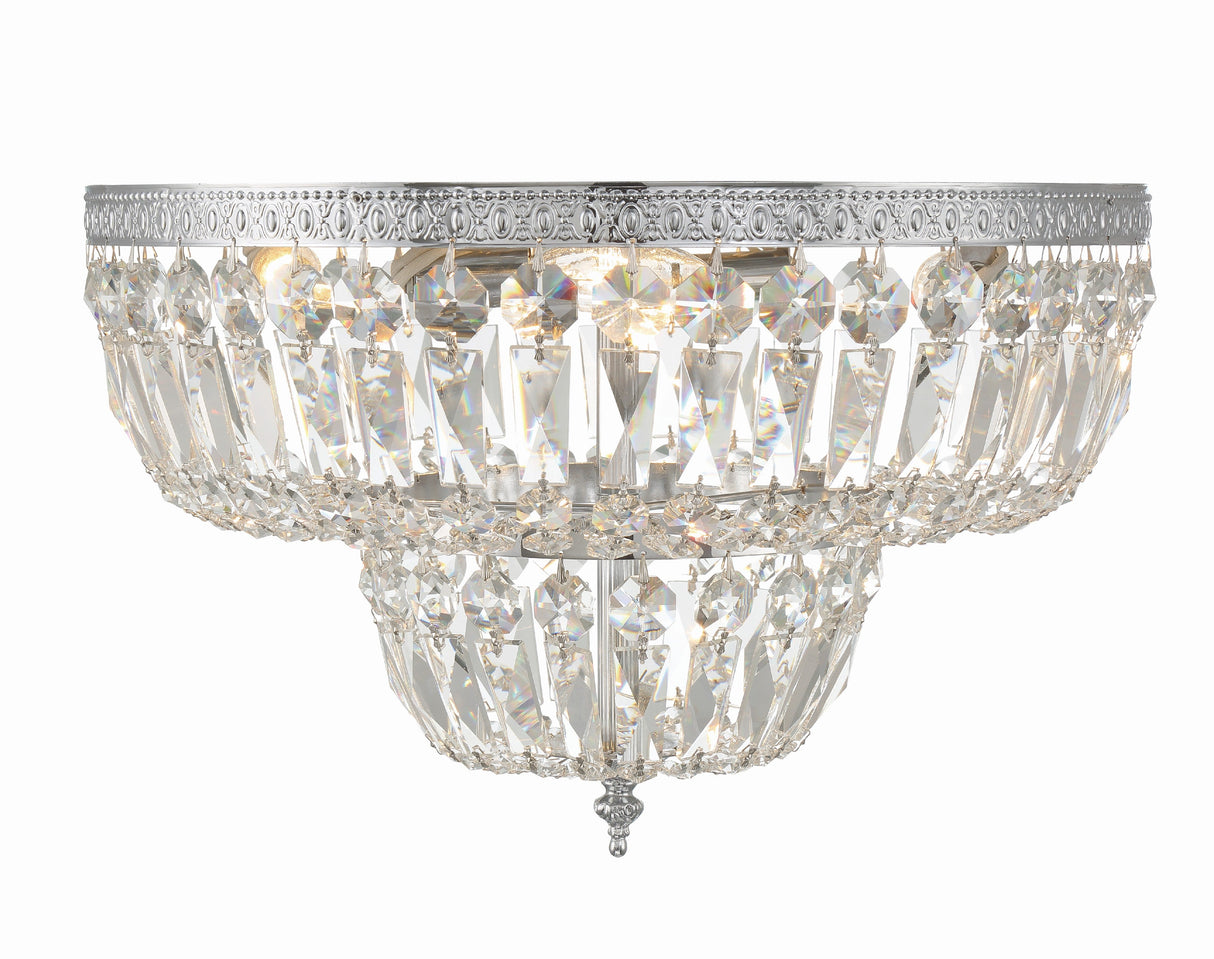 Crystorama 4 Light Swarovski Strass Crystal Polished Chrome Flush Mount 718-CH-CL-S