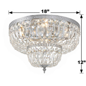 Crystorama 4 Light Swarovski Strass Crystal Polished Chrome Flush Mount 718-CH-CL-S