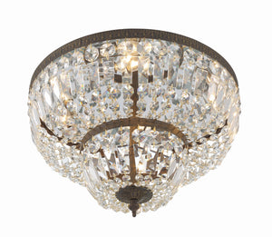 Crystorama 4 Light Swarovski Strass Crystal Polished Chrome Flush Mount 718-CH-CL-S