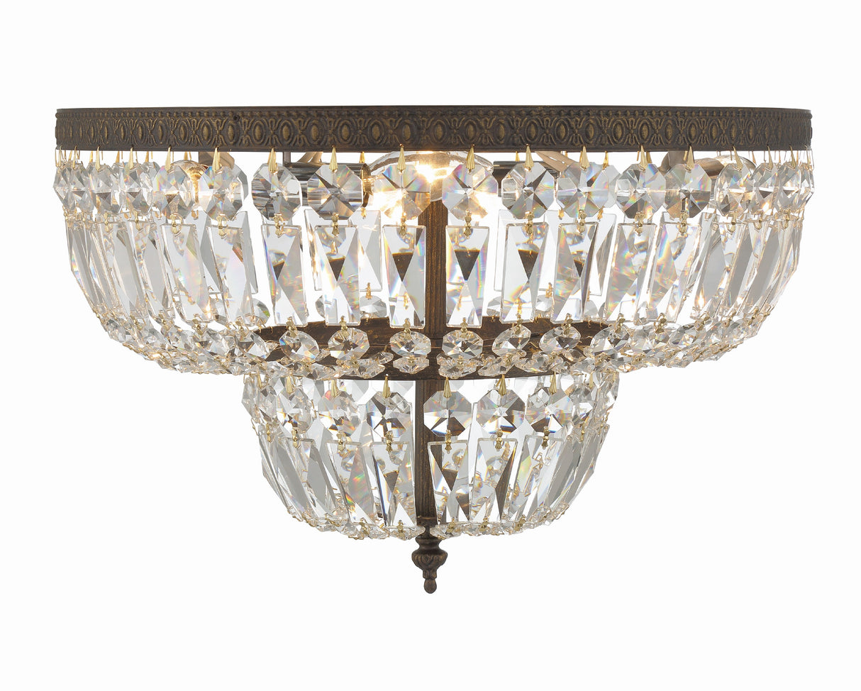 Crystorama 4 Light Swarovski Strass Crystal Polished Chrome Flush Mount 718-CH-CL-S