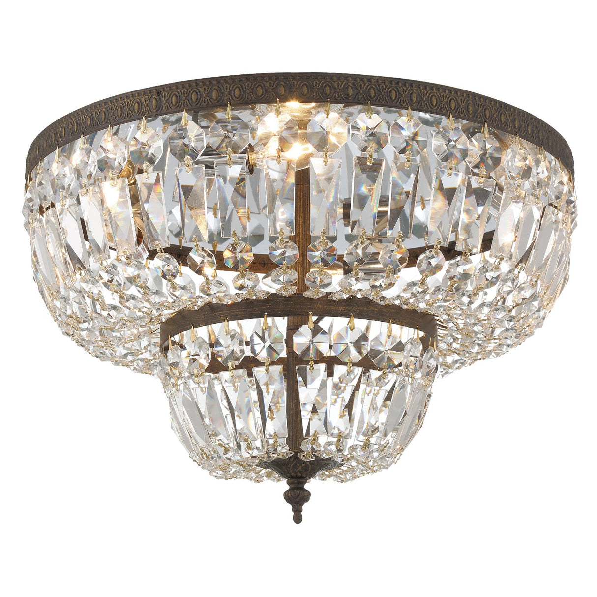 Crystorama 4 Light Swarovski Strass Crystal English Bronze Flush Mount 718-EB-CL-S