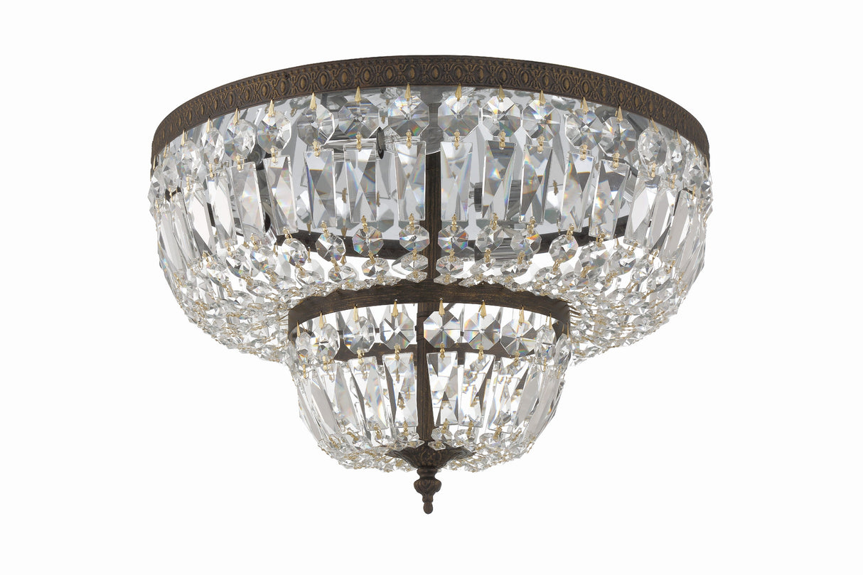 Crystorama 4 Light Swarovski Strass Crystal Polished Chrome Flush Mount 718-CH-CL-S