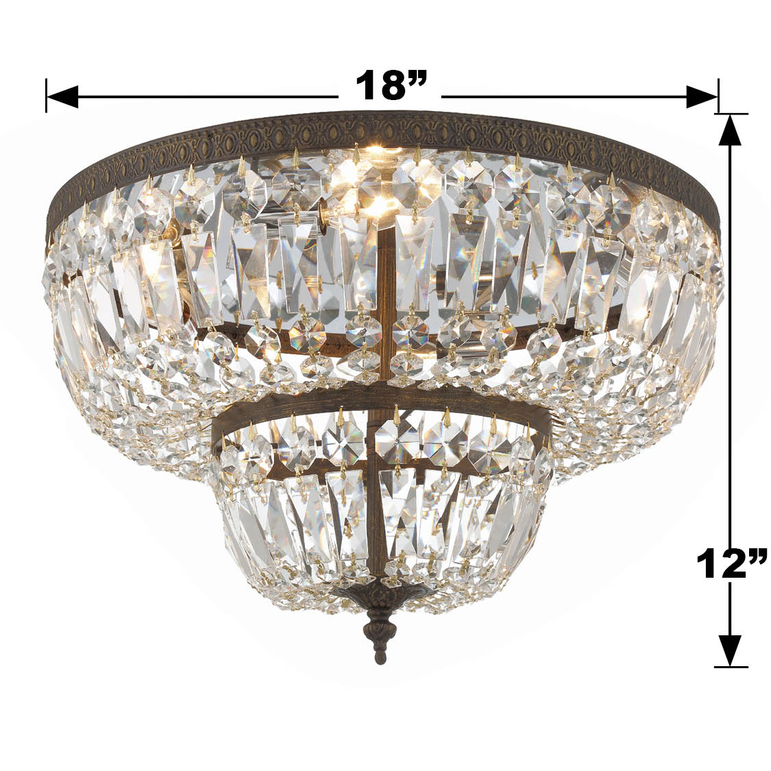 Crystorama 4 Light Swarovski Strass Crystal Polished Chrome Flush Mount 718-CH-CL-S