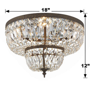 Crystorama 4 Light Swarovski Strass Crystal Polished Chrome Flush Mount 718-CH-CL-S
