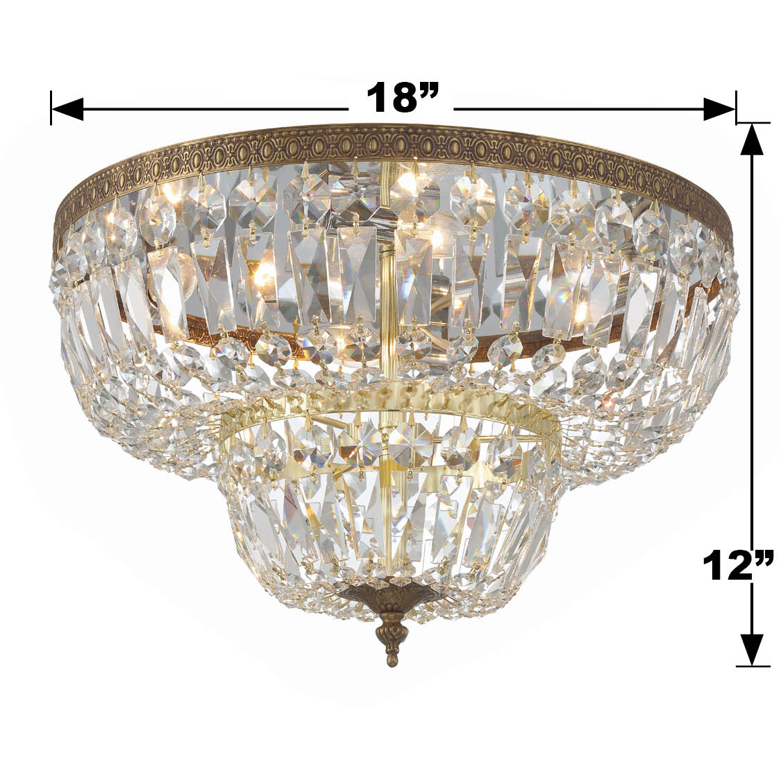 Crystorama 4 Light Swarovski Strass Crystal Polished Chrome Flush Mount 718-CH-CL-S