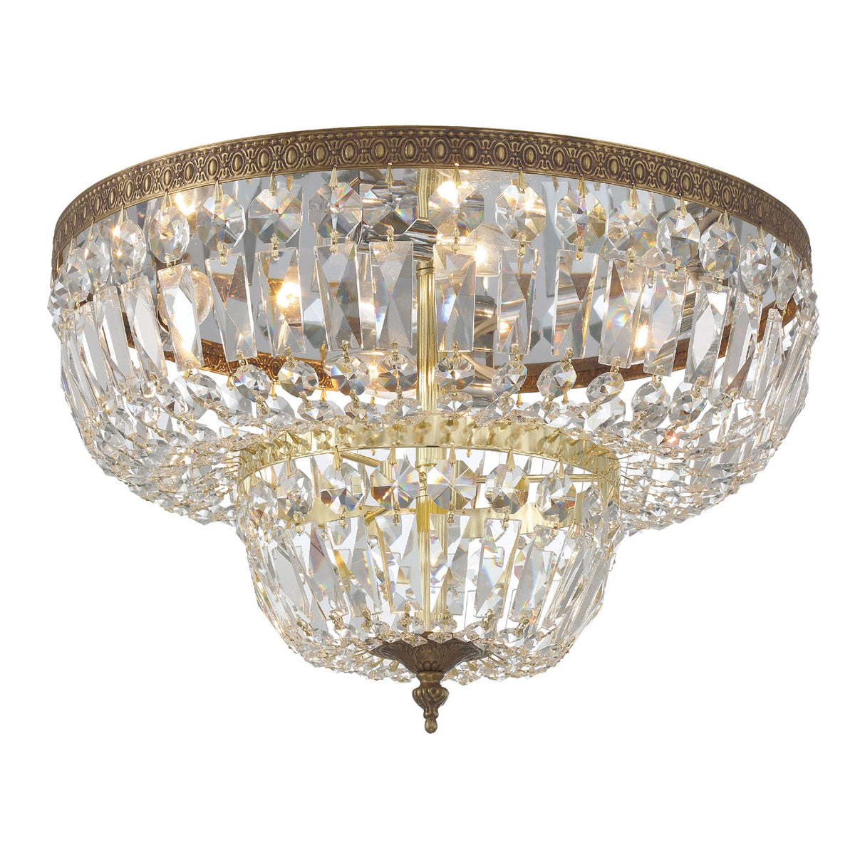 Crystorama 4 Light Swarovski Strass Crystal Polished Chrome Flush Mount 718-CH-CL-S