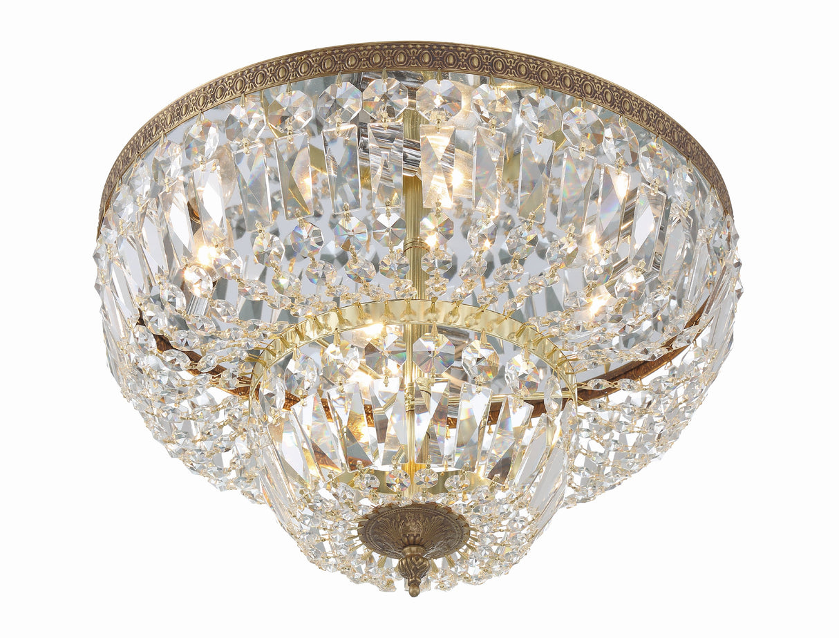 Crystorama 4 Light Swarovski Strass Crystal Polished Chrome Flush Mount 718-CH-CL-S