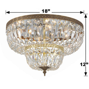 Crystorama 4 Light Swarovski Strass Crystal Polished Chrome Flush Mount 718-CH-CL-S