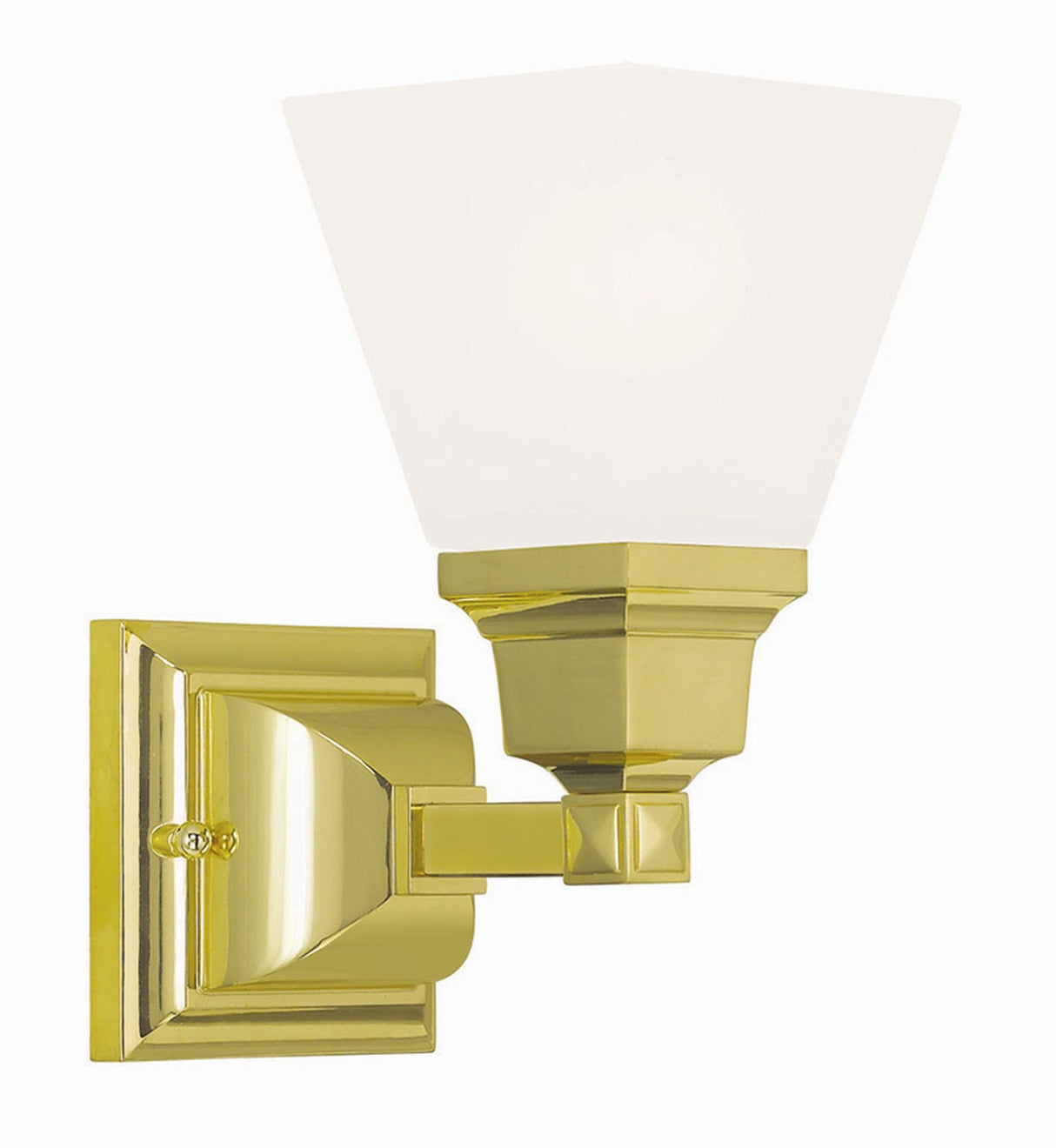 Livex Lighting 1031-02 Mission 1 Light Wall Sconce, Polished Brass