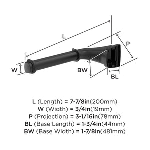 Amerock BH36031MB Matte Black Single Post Toilet Paper Holder 7-7/8 in. (200 mm) Length Toilet Tissue Holder Revitalize Bath Tissue Holder Bathroom Hardware Bath Accessories